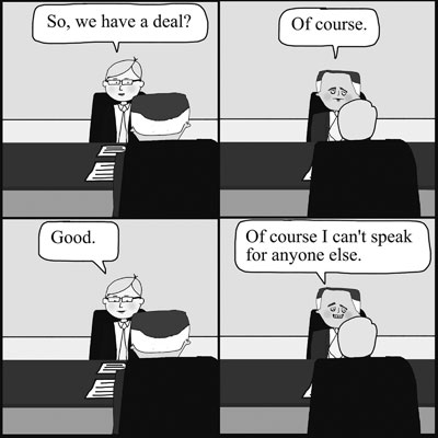 Cartoon about making deals