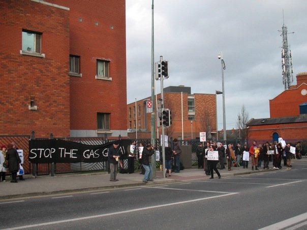Mountjoy prison in Dublin during a Shell to Sea protest